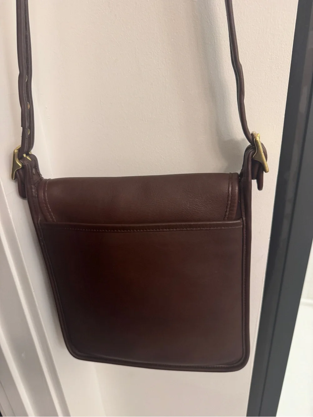 COACH Dark Brown Companion Flap Crossbody Bag